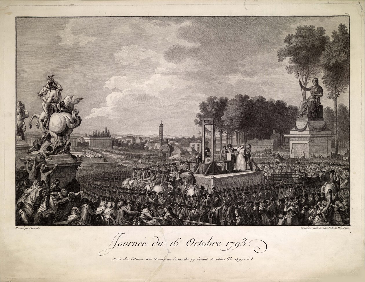 Dag 16. oktober 1793 Henrettelsen av Marie Antoinette 16. oktober 1793, ca. 1795. av Isidore Stanislas Helman