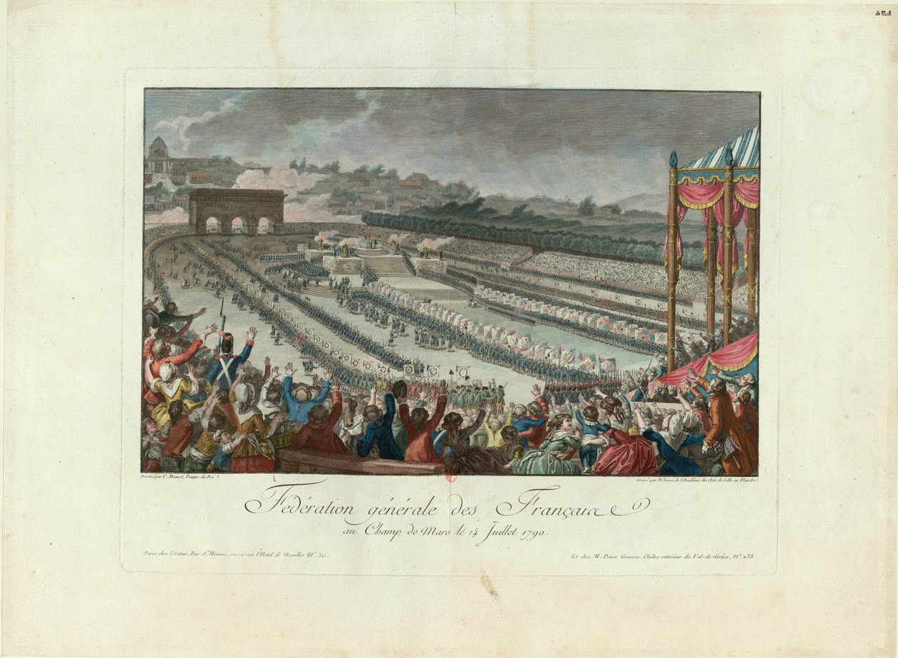 Federasjonens festival på Champ de Mars 14. juli 1790, 1790. av Isidore Stanislas Helman