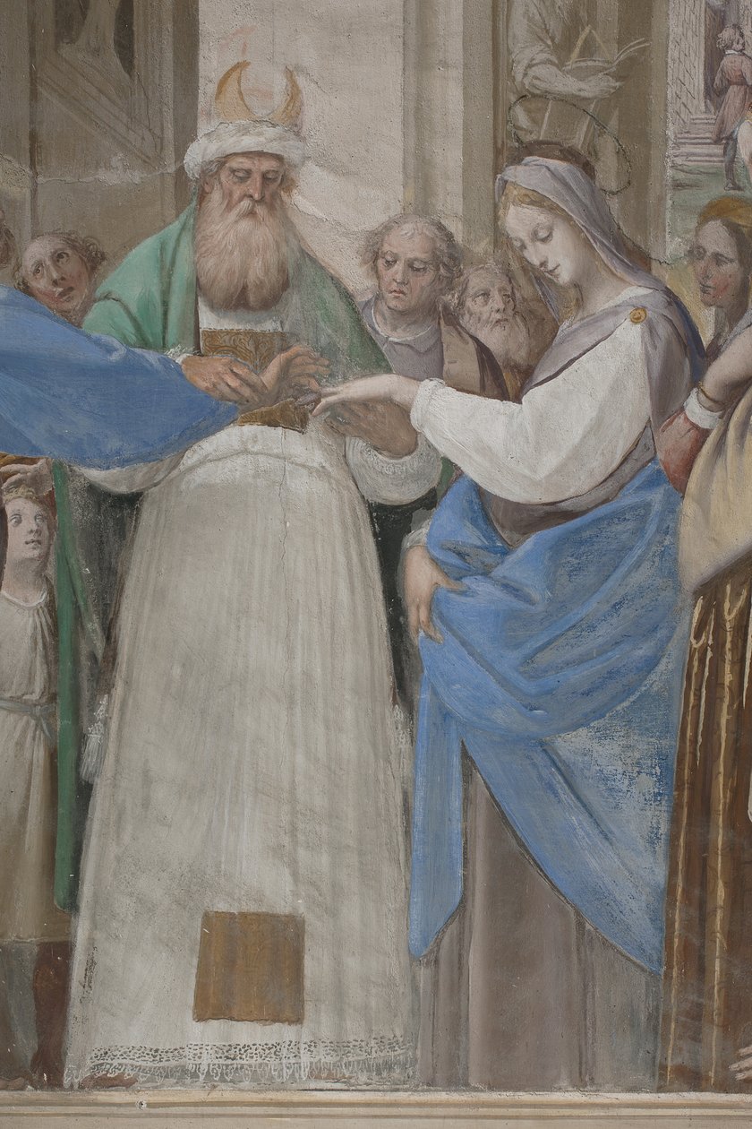 Detalj fra The Marriage of the Virgin Mary, 1634 av Isidoro Bianchi