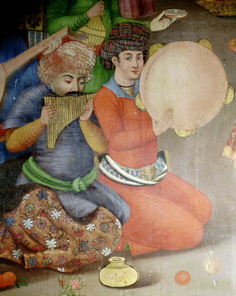 Detalj av musikerne, fra mottaket for ambassadøren til Grand Moghul ved hoffet til Shah Tahmasp av Islamic School