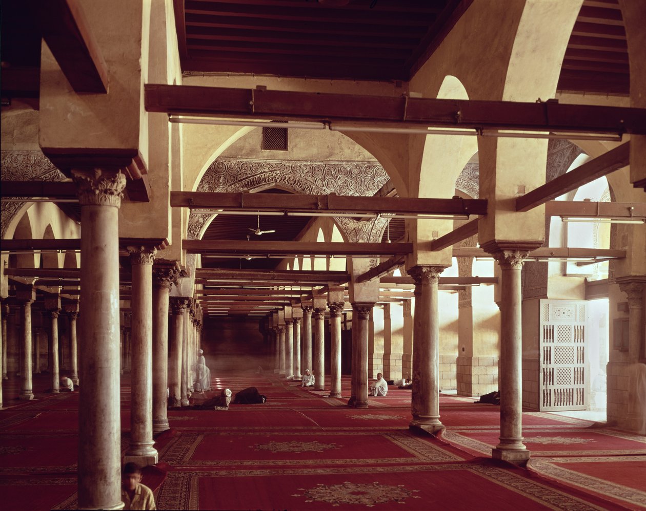 Qibla Liwan i moskeen i Al-Azhar, 970 e.Kr av Islamic School