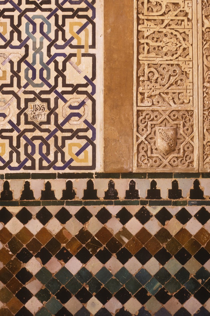 Detalj av flisdesignet på terrassen de Mexuar (keramikk) av Islamic School
