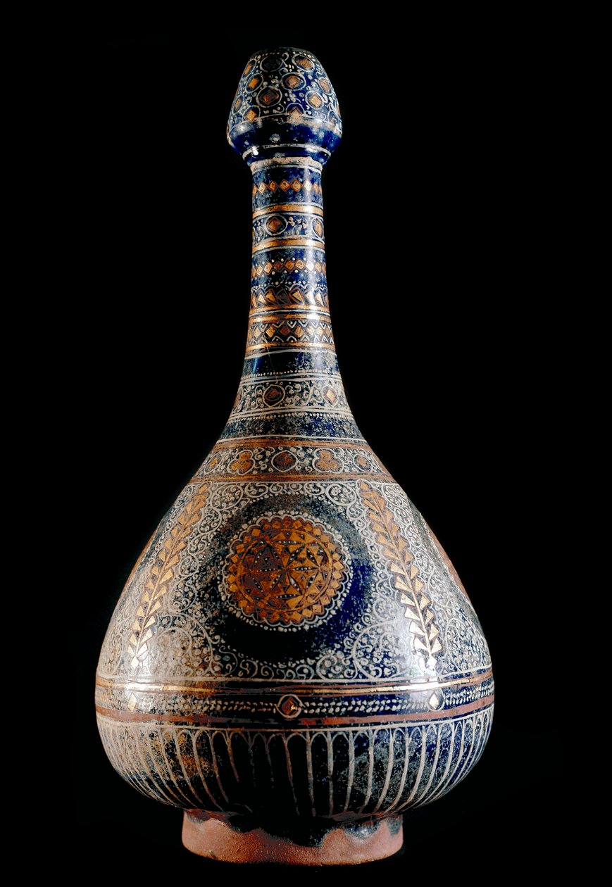 Islamsk kunst. Terrakottaflaske. Emaljert fra 1500-tallet. Roma, Nasjonalmuseet for orientalsk kunst av Islamic School