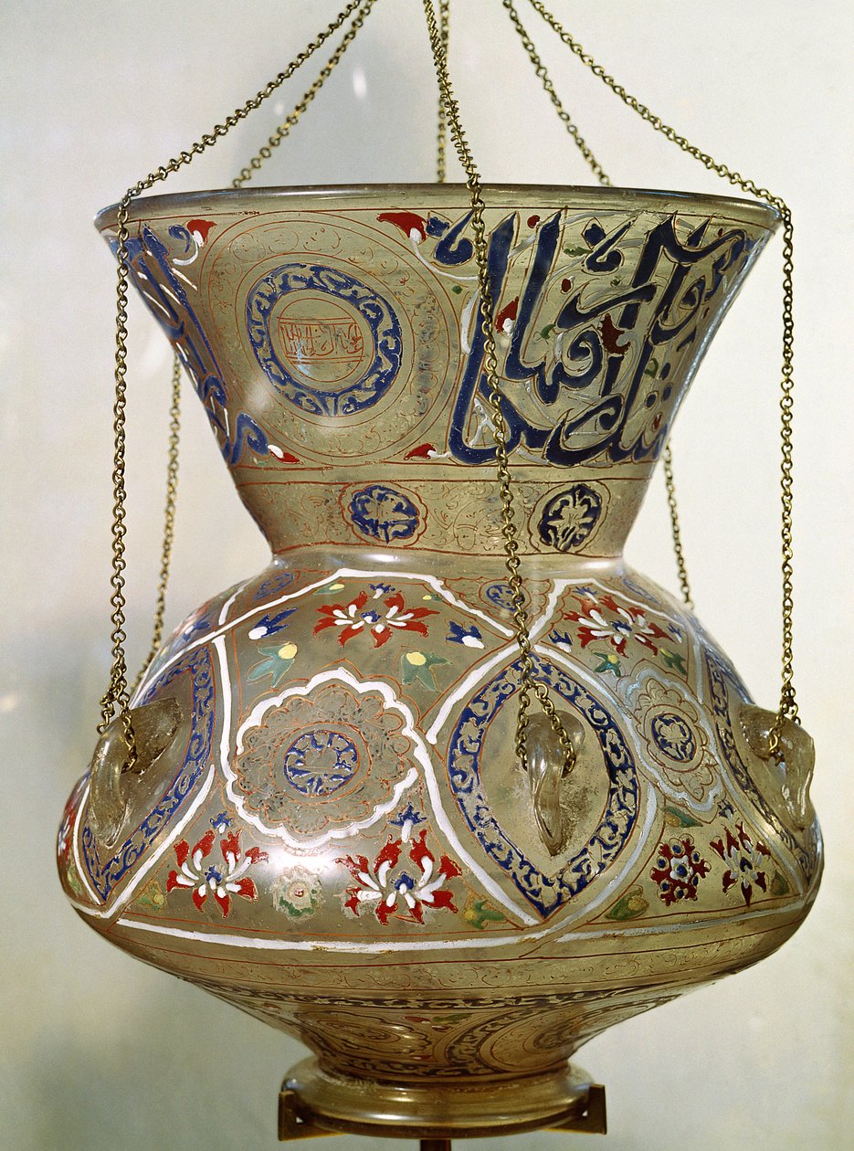 Lampe, fra moskeen til Sultan Hasan, Kairo (glass) av Islamic School