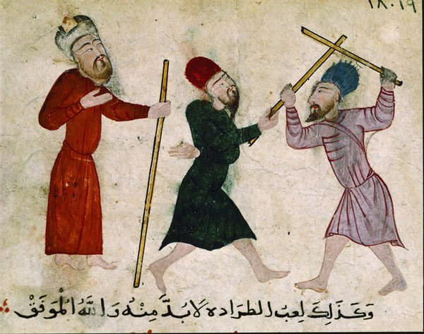 Menn duell, fra Gamle Kairo (Fostat), 910-1171 av Islamic School