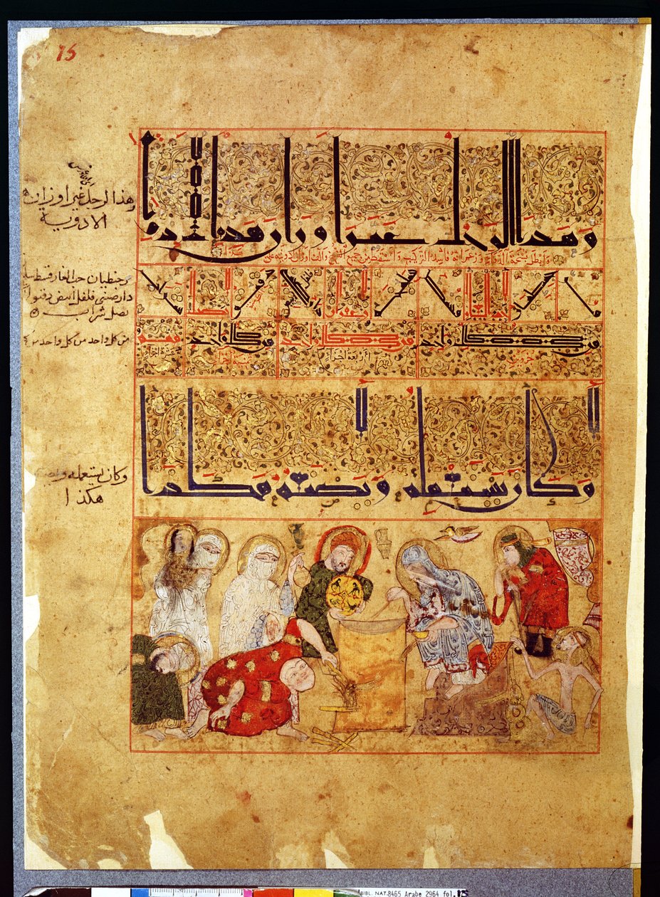 Ms. Arabe 2964 fol.15 fra Treatise of Theriac after Galien, 1217 av Islamic School