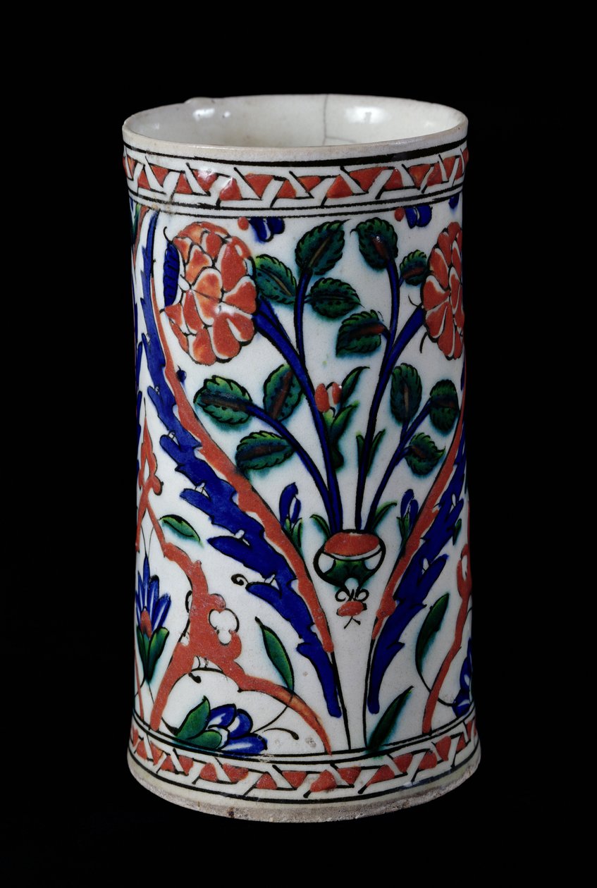 Potte med blomsterdekor, Iznik (keramikk) av Islamic School