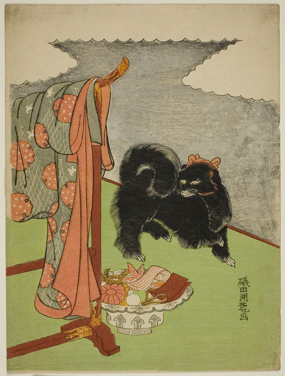 Svart hund av Isoda Koryusai