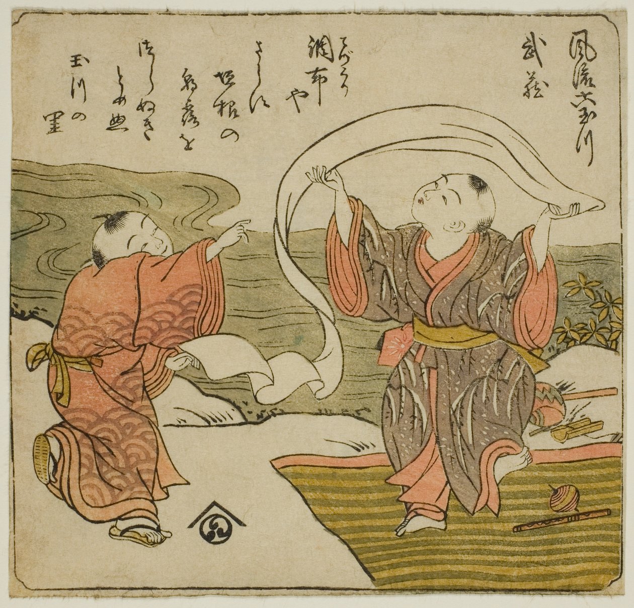 Musashi, fra serien "Fashionable Six Jewel Rivers (Furyu Mu Tamagawa)" av Isoda Koryusai