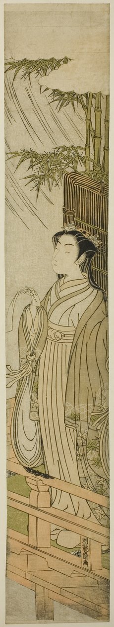 Ono no Komachi ber om regn av Isoda Koryusai