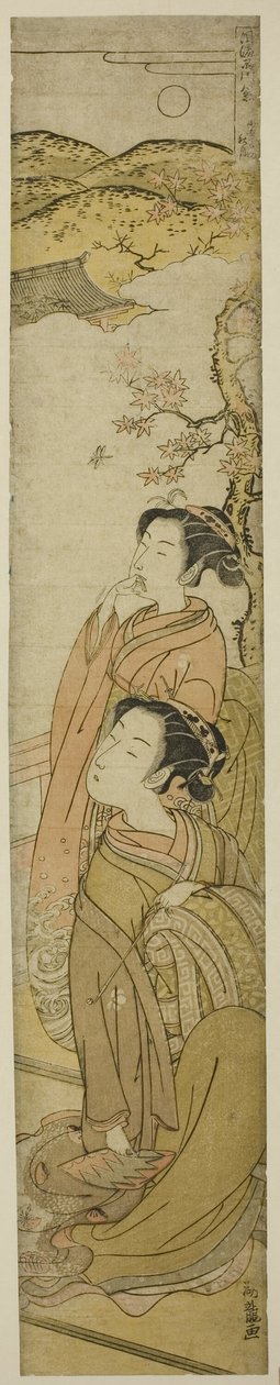 The Autumn Moon at Tokaiji (Tokaiji no shugetsu), fra serien "Eight Fashionable Views of the Shinagawa (Furyu Shinagawa hakkei)" av Isoda Koryusai