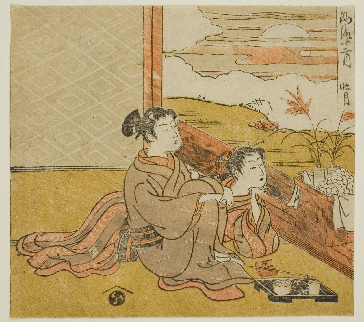Den åttende måneden (Sogetsu), fra serien "Fashionable Twelve Months (Furyu juni tsuki)" av Isoda Koryusai
