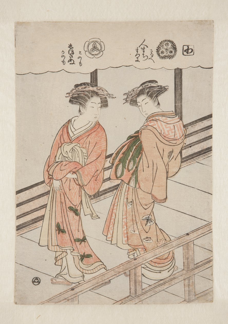 Te Sy hei være. Pro s Chitsute s of Tetsutaya: Hitomachi, Kamuro Saruhe An d Matsuyo; Shizukinu, Kamuro Kono Moan d Kanomo av Isoda Koryusai