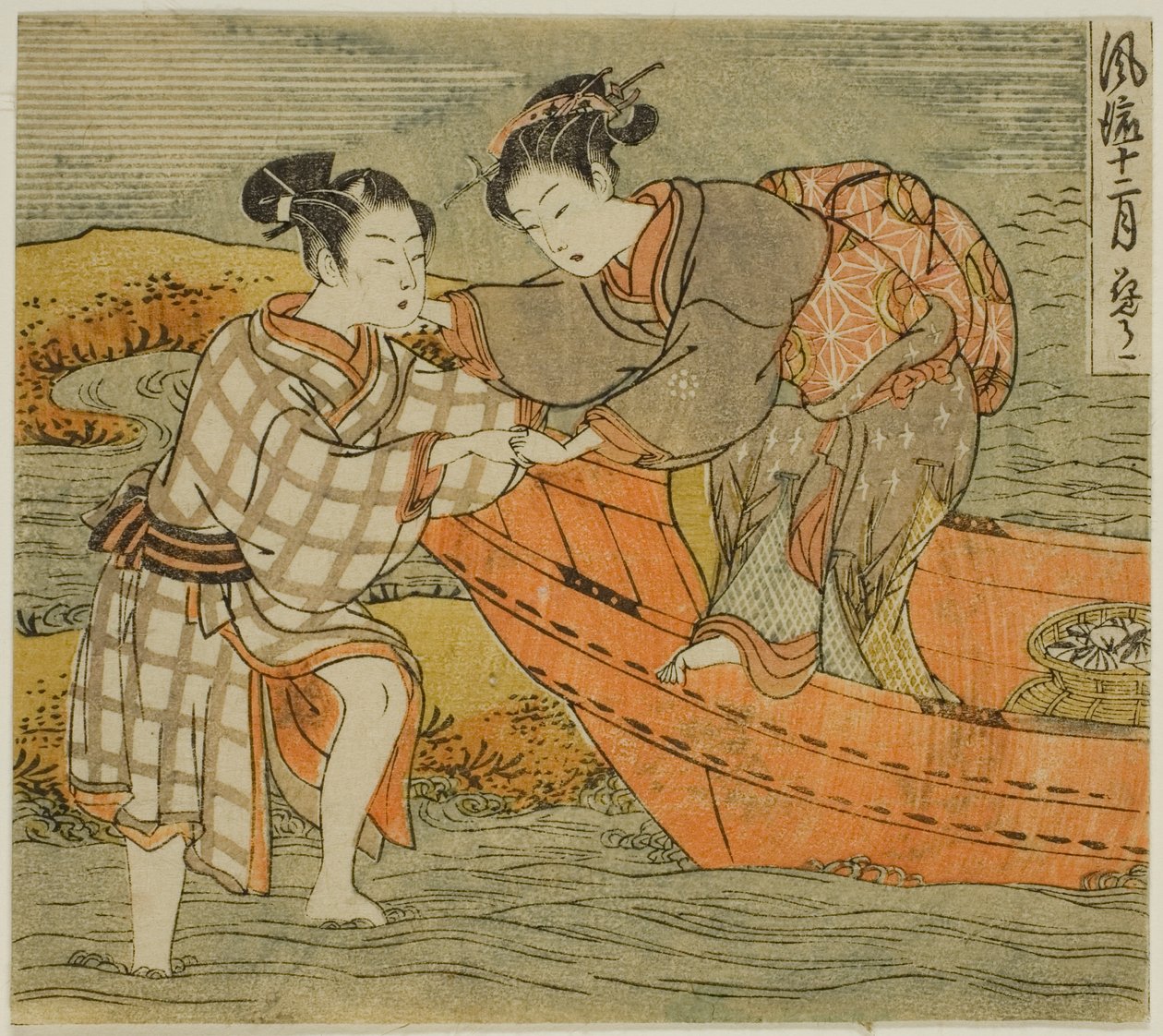 Den tredje måneden (Hanamizuki), fra serien "Fashionable Twelve Months (Furyu juni tsuki)" av Isoda Koryusai