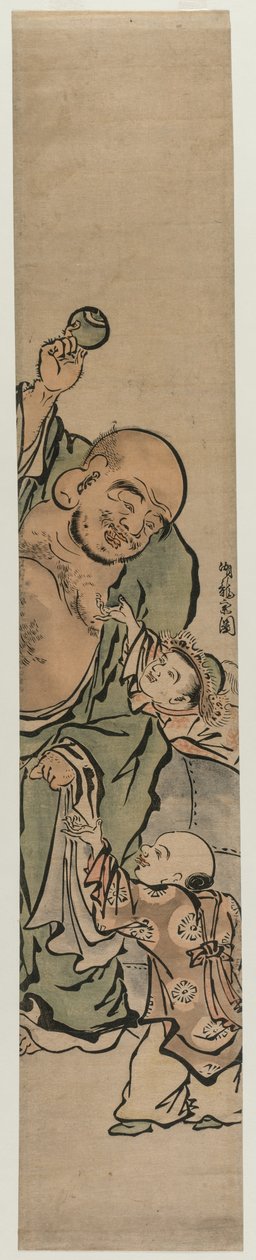 To barn som ber Hotei om en juvel, ca. 1770-årene. av Isoda Koryusai