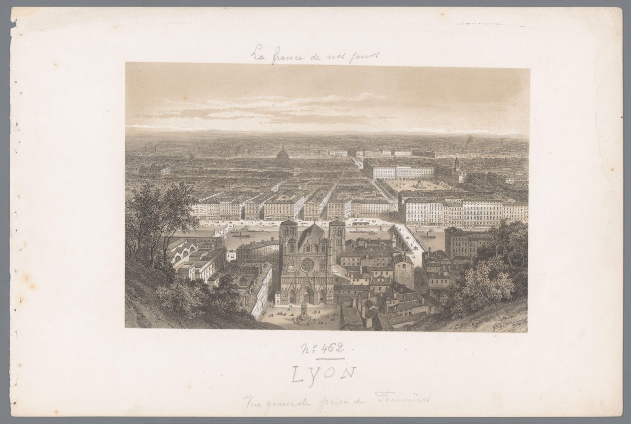 Zicht op Lyon en de katedraal fra Fourvière Lyons. Generelt sett fra Fourvières Hedendaags Frankrijk (serietittel) Frankrike i dag (serietittel) av Isodore Laurent Deroy