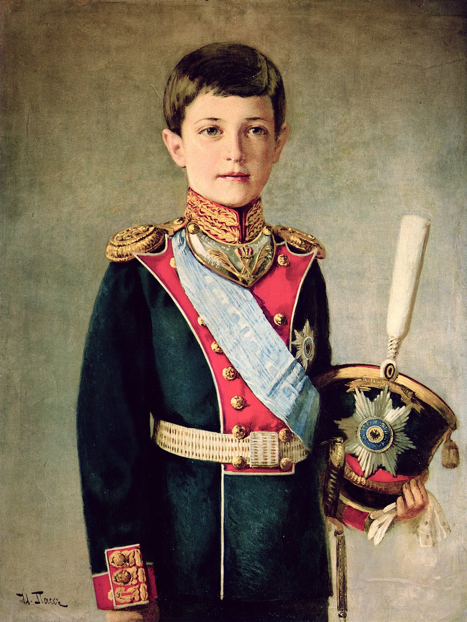 Portrett av Tsarevitch Alexei Nikolaevich; av Israel Abramovich Pass