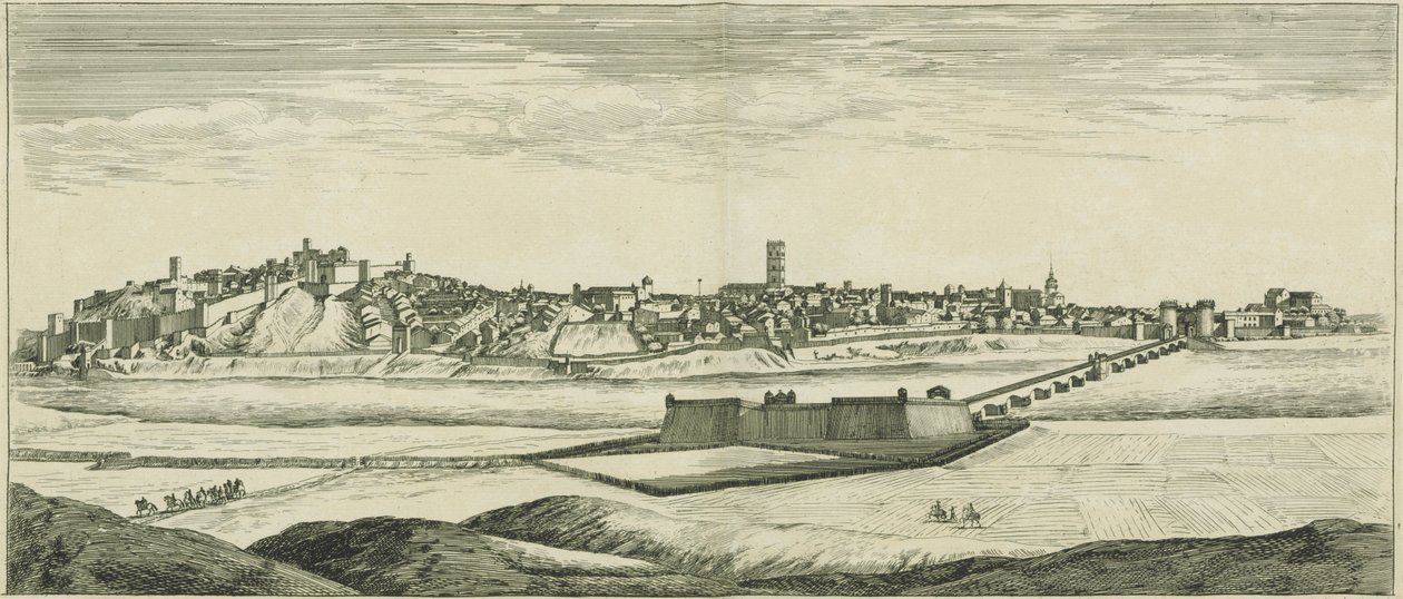 Profil av byen Badaios i Spania av Israël Silvestre the Younger