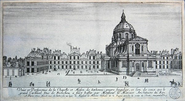 Utsikt over kapellet og Maison de Sorbonne (gravering) av Israel the Younger Silvestre