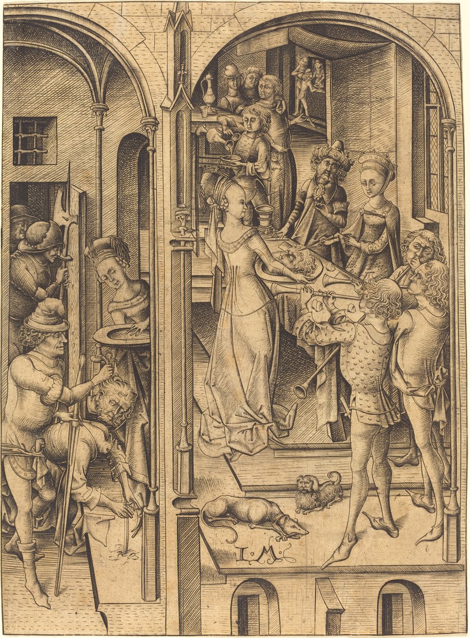Halshugging av døperen Johannes, ca. 1480. av Israhel van Meckenem