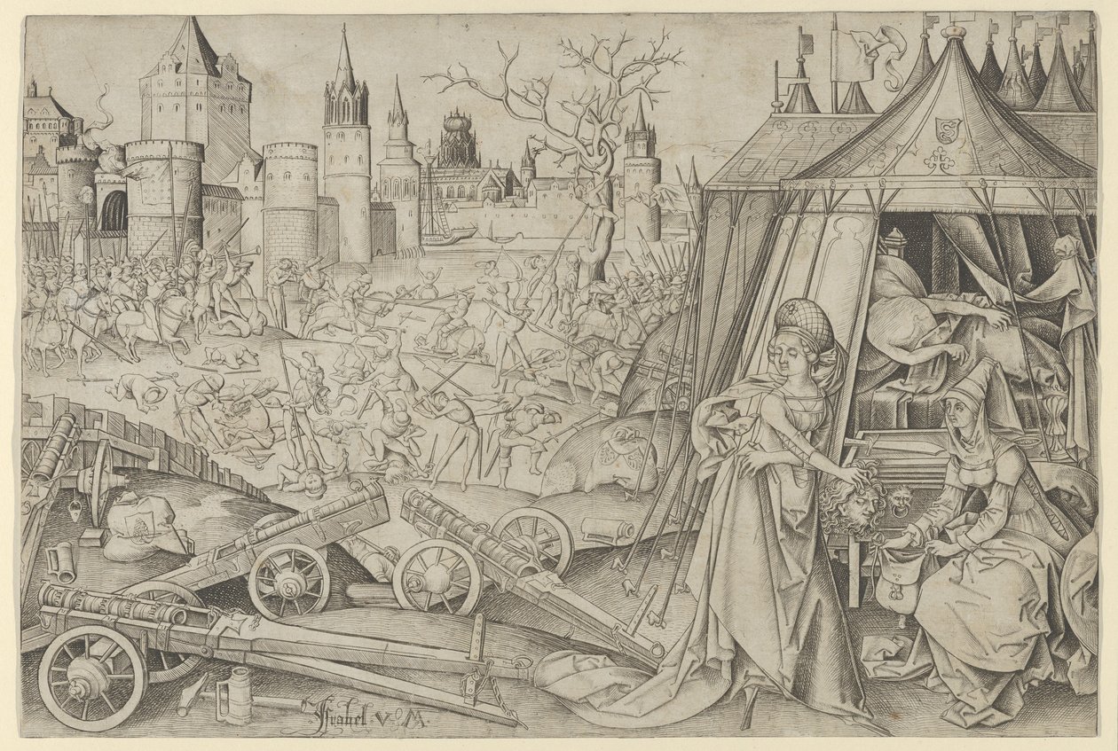 Judith med lederen av Holophernes,.n.d. av Israhel van Meckenem