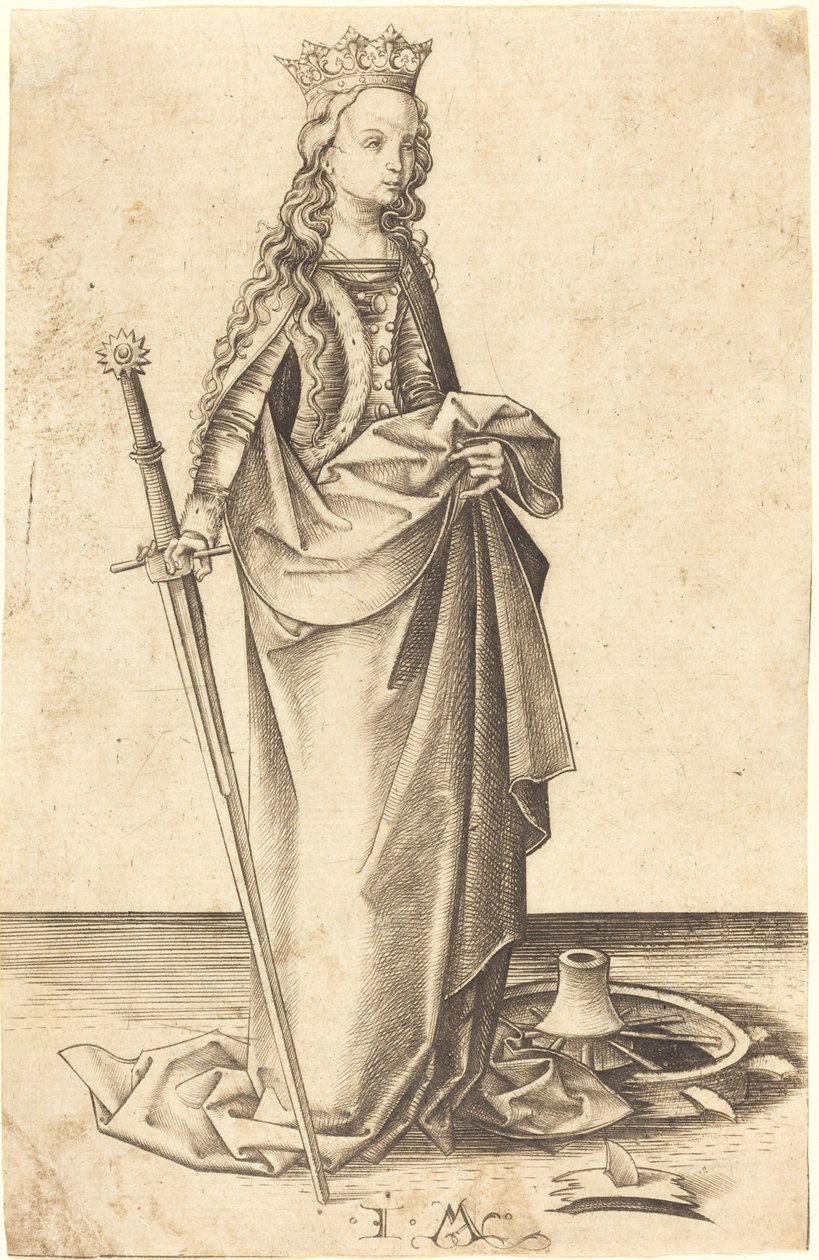 Saint Catherine av Israhel van Meckenem