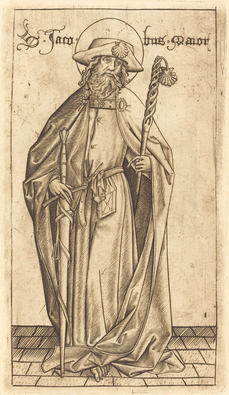 Saint James den store, ca. 14701480. av Israhel van Meckenem