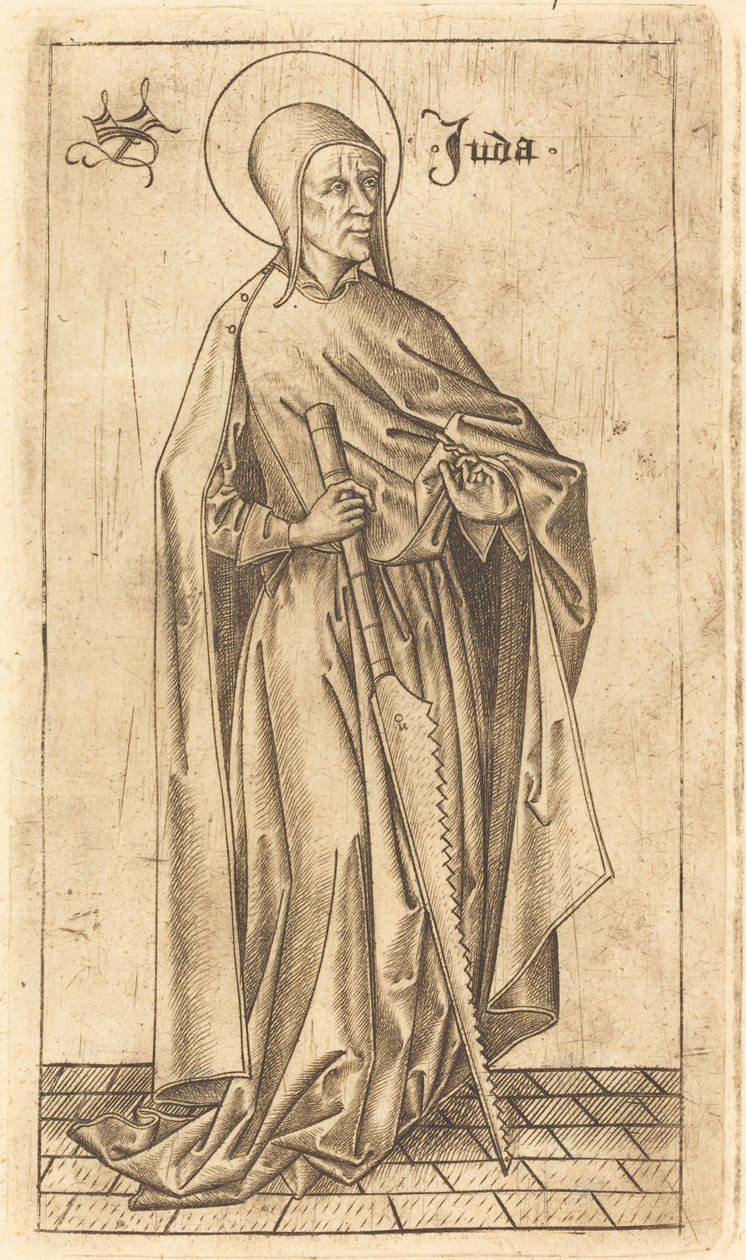 Saint Simon Zelotes eller Saint Judas Thaddeus, ca. 14701480. av Israhel van Meckenem