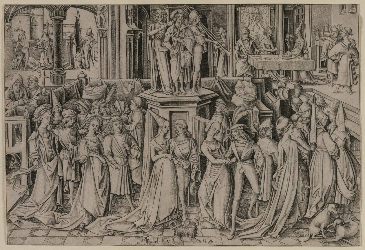 Dansen ved Herodes hoff, ca. 1500. av Israhel van Meckenem