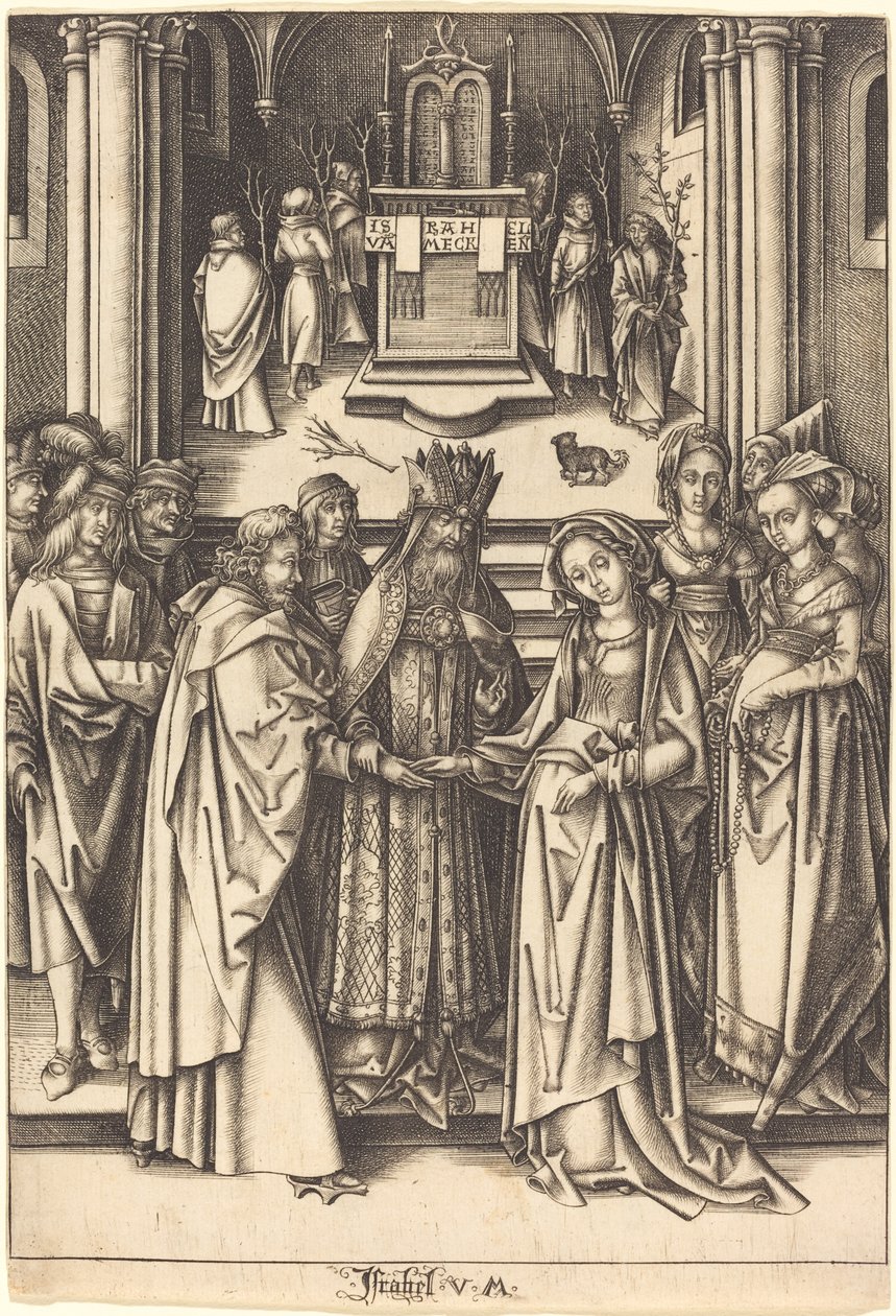 Jomfruens ekteskap av Israhel van Meckenem after Hans Holbein the Elder