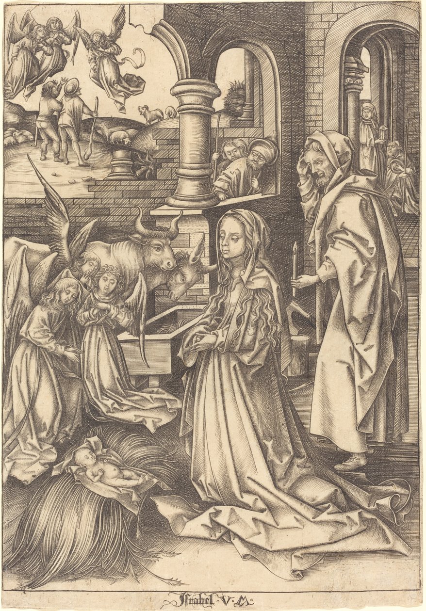 Fødselen av Israhel van Meckenem after Hans Holbein the Elder
