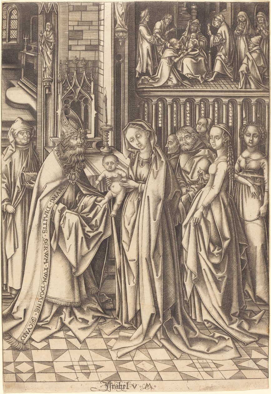 Presentasjonen i tempelet av Israhel van Meckenem after Hans Holbein the Elder