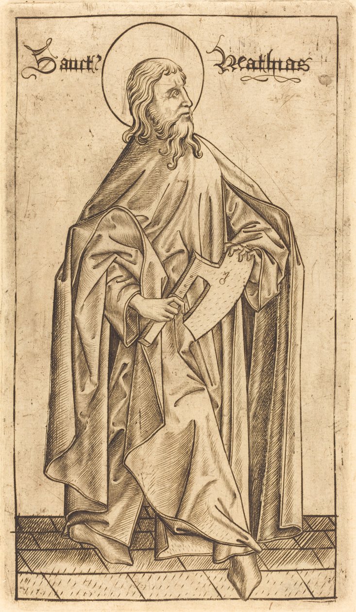 Saint Matthias (?) av Israhel van Meckenem after Master E.S.