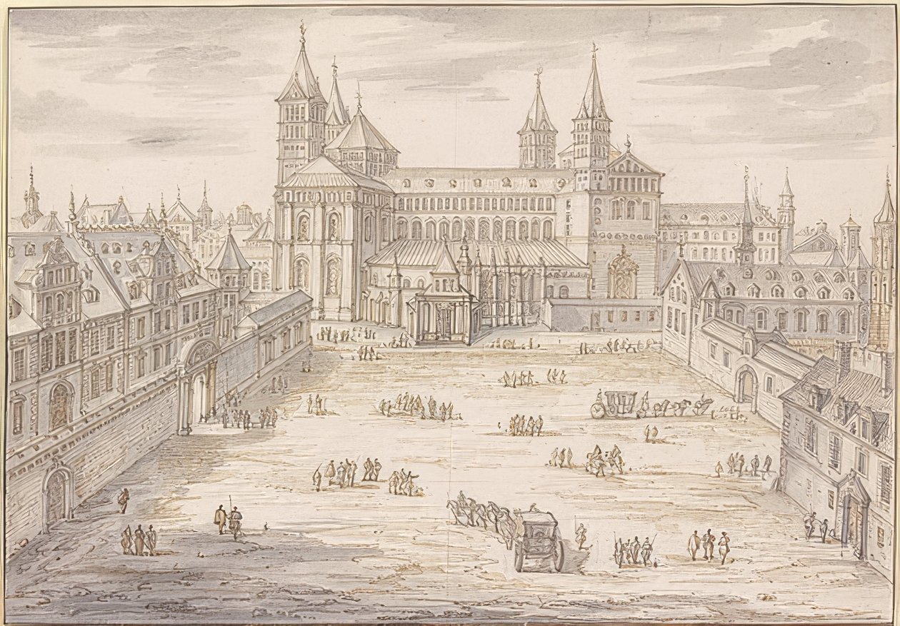 Speyer-katedralen og bispepalasset. 1621 av Israël Silvestre