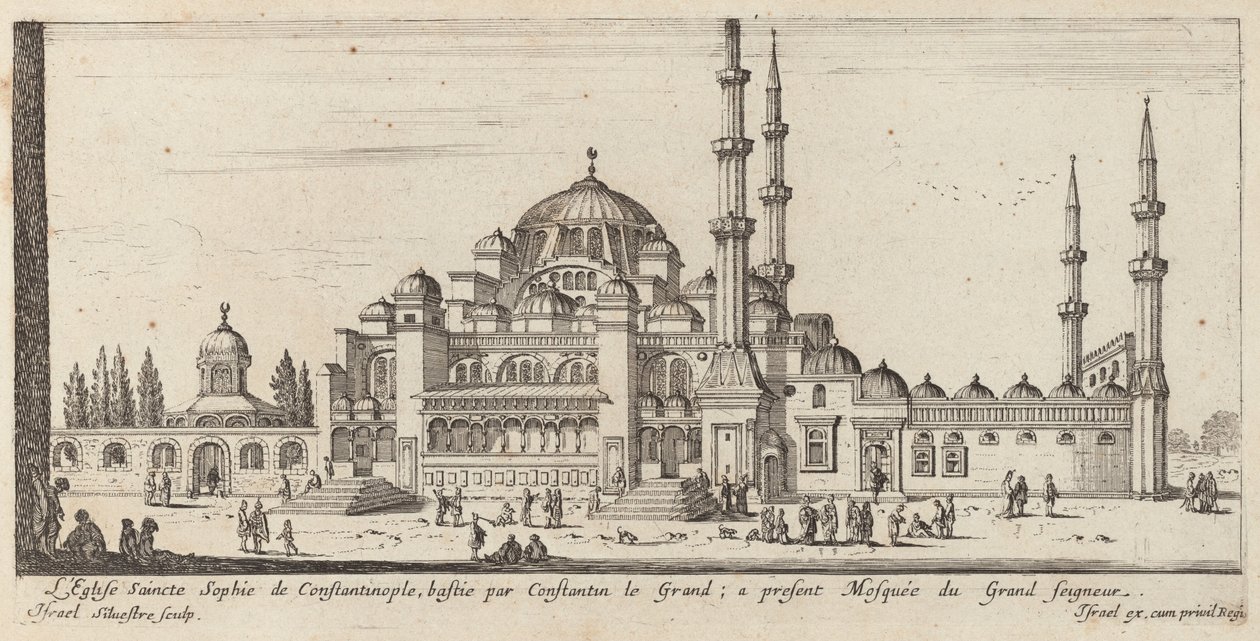 Saint Sophia-kirken i Konstantinopel, bygget av Konstantin den store; nå den store Herrens moske av Israël Silvestre