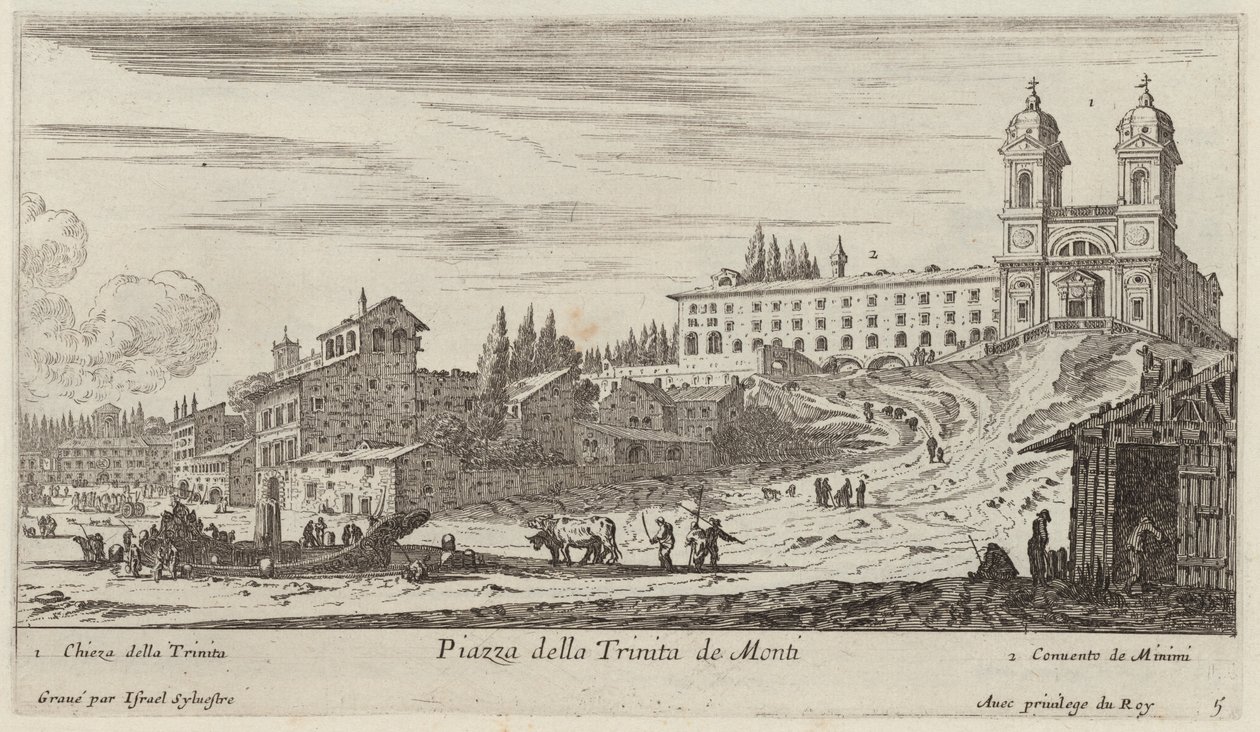 Trinita de Monti-plassen av Israël Silvestre