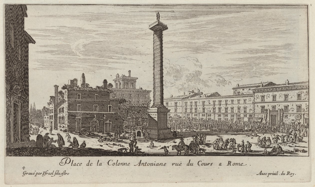 Place de la Colonne Antoniane rue du Cours i Roma av Israël Silvestre