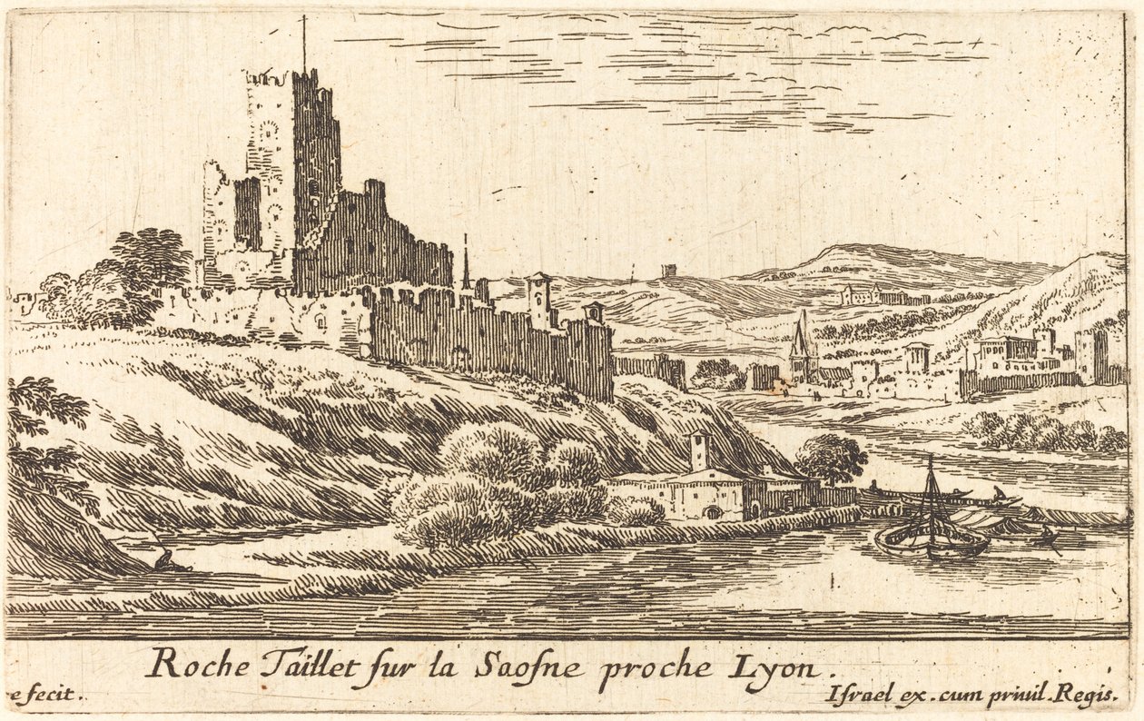 Roche Taillet på Saosne nær Lyon av Israël Silvestre