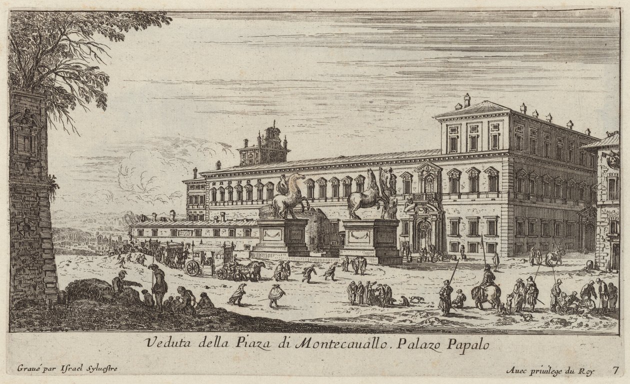 Utsikt over Piazza di Montecavallo av Israël Silvestre