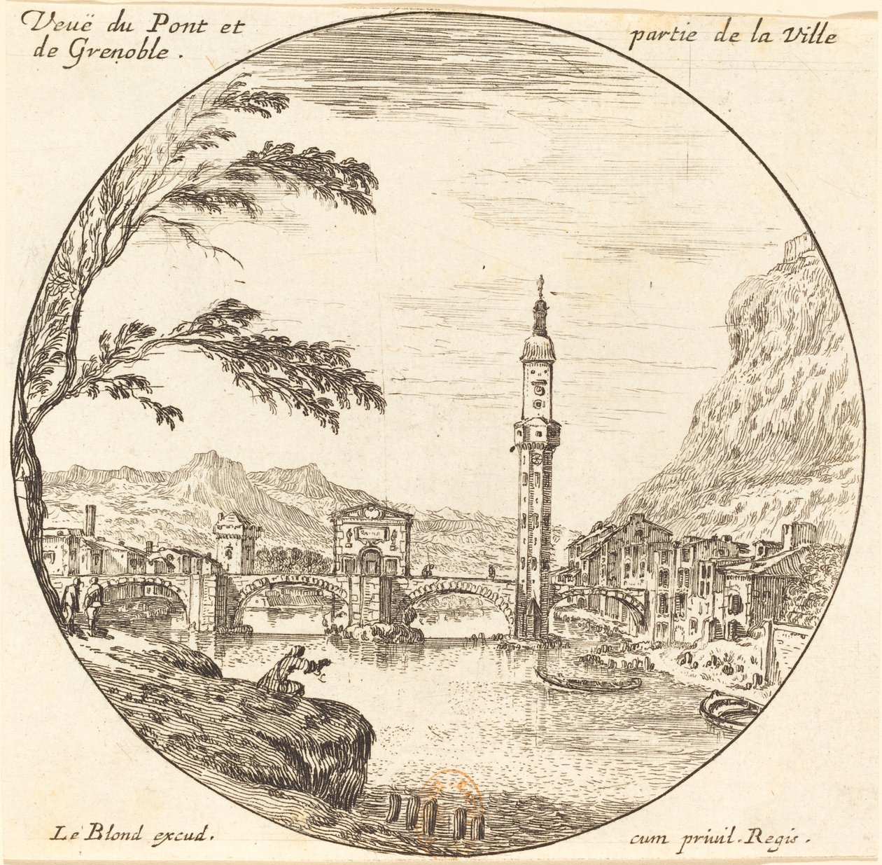 Utsikt over Pont og en del av byen Grenoble av Israël Silvestre