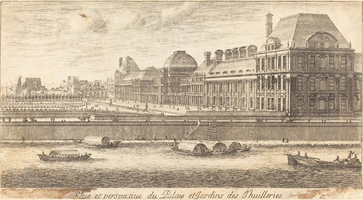 Veue et Perspective du Palais et Jardins des Tuileries av Israël Silvestre