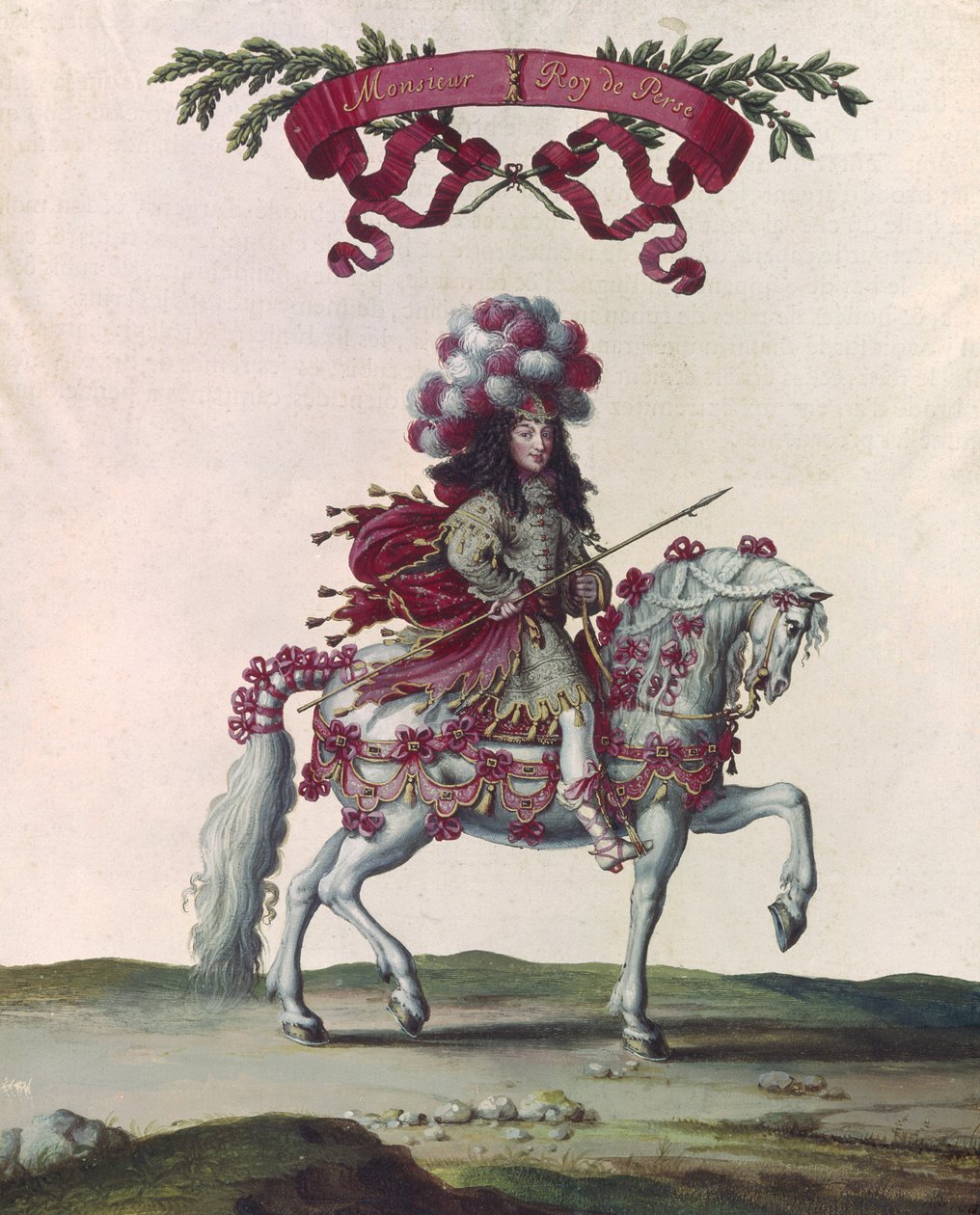 Philippe I (1640-1701) hertug av Orleans som kongen av Persia, en del av karusellen gitt av Louis XIV (1638-1715) foran Tuileriene, 5. juni 1662 av Israël Silvestre the Younger