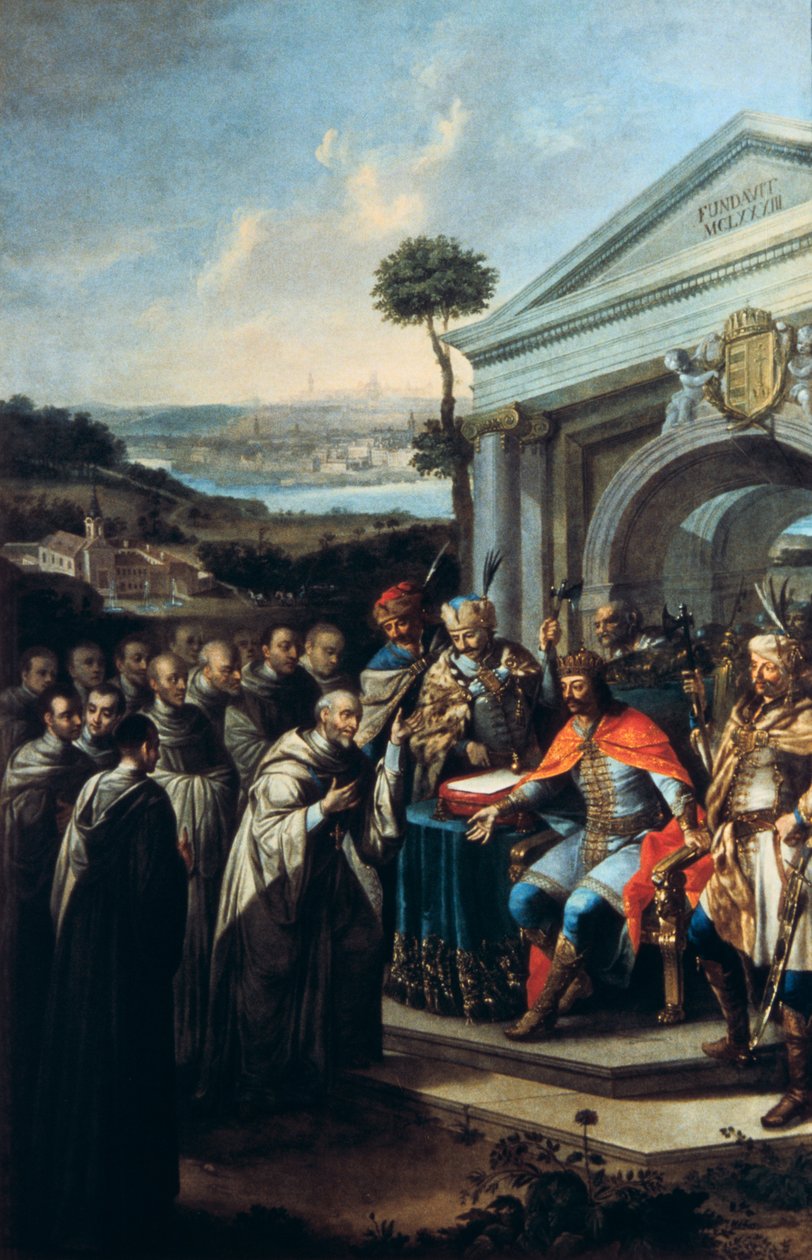 Bela III grunnla cistercienserklosteret i Szentgotthard i 1183 1795-1796 av Istvan Dorfmeister
