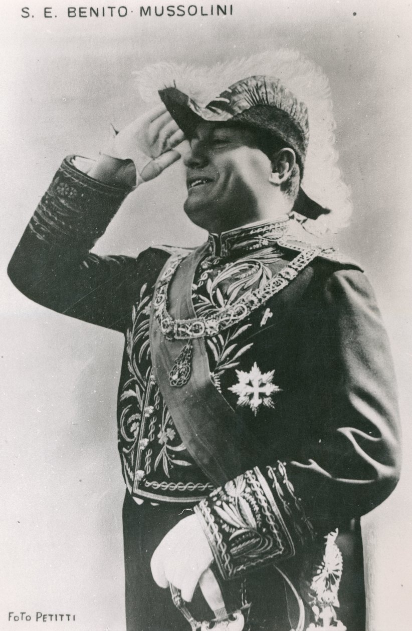 Benito Mussolini (1883-1945) 1930-tallet av Italian Photographer