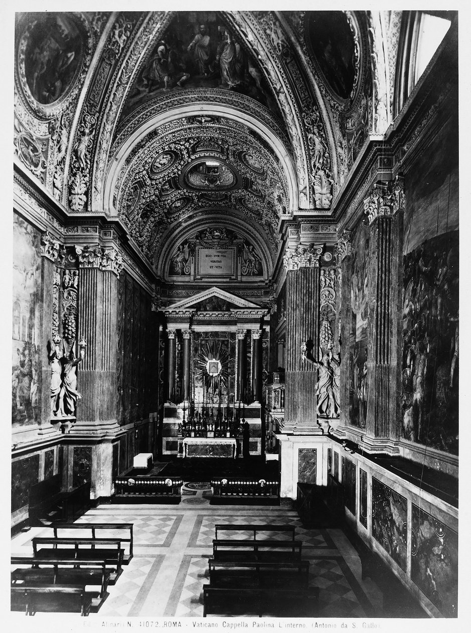 Interiøret i Paolina-kapellet, Vatikanet, Roma av Italian Photographer