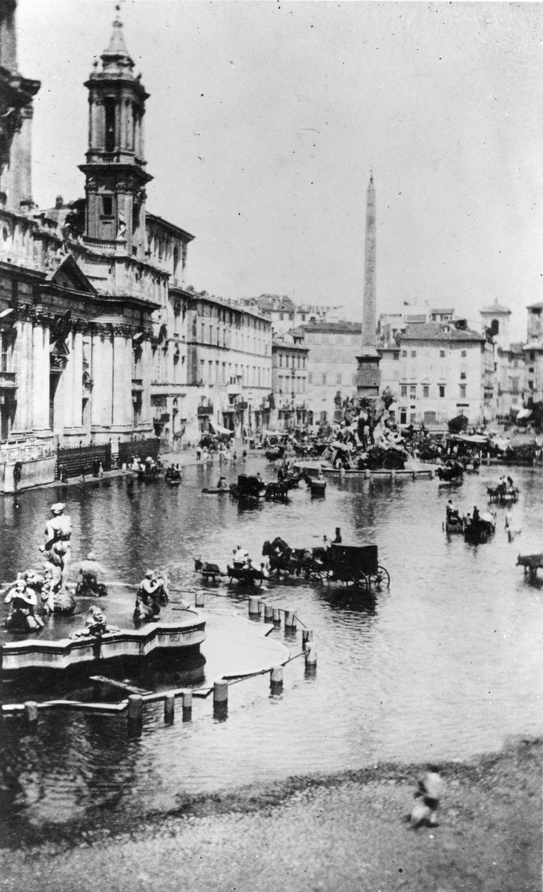 Piazza Navona, Roma, ca. 1865 av Italian Photographer