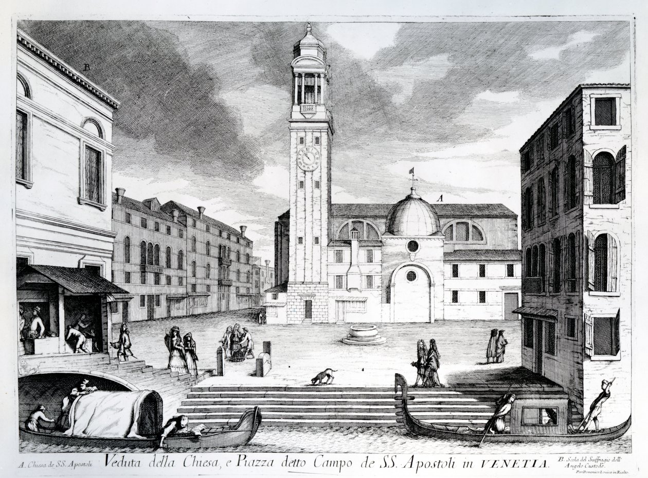 Utsikt over Santi Apostoli, Venezia av Italian School