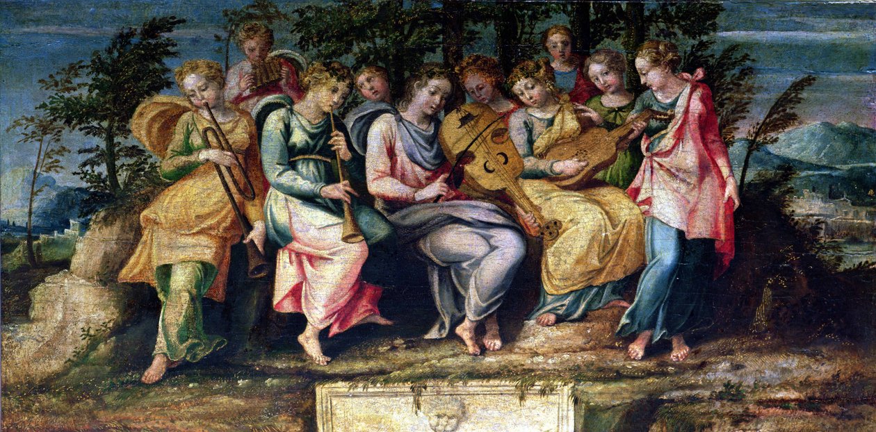 Apollo og musene, 1600 av Italian School