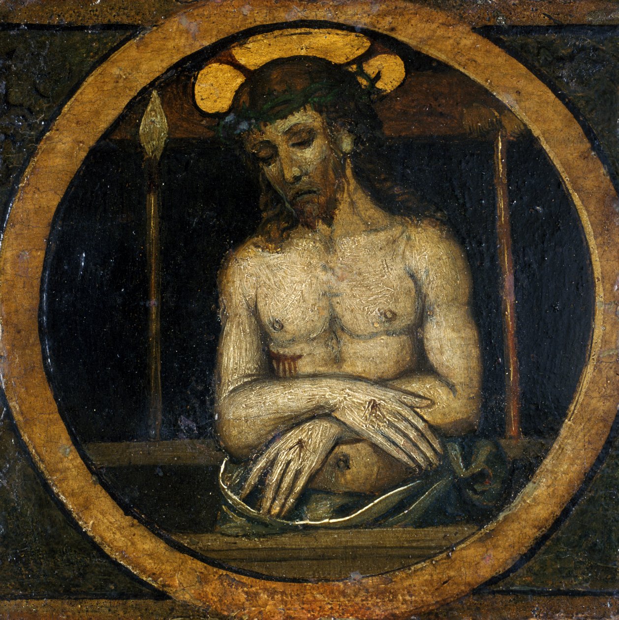 Christ Suffering (tempera på poppeltre) av Italian School