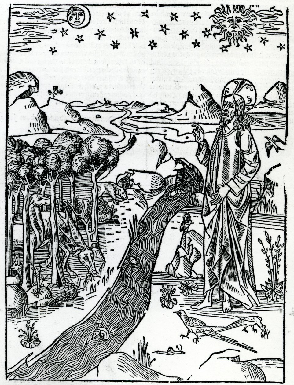 Skapelsen, første side av 1. Mosebok, fra Lugduni-bibelen, 1538 av Italian School